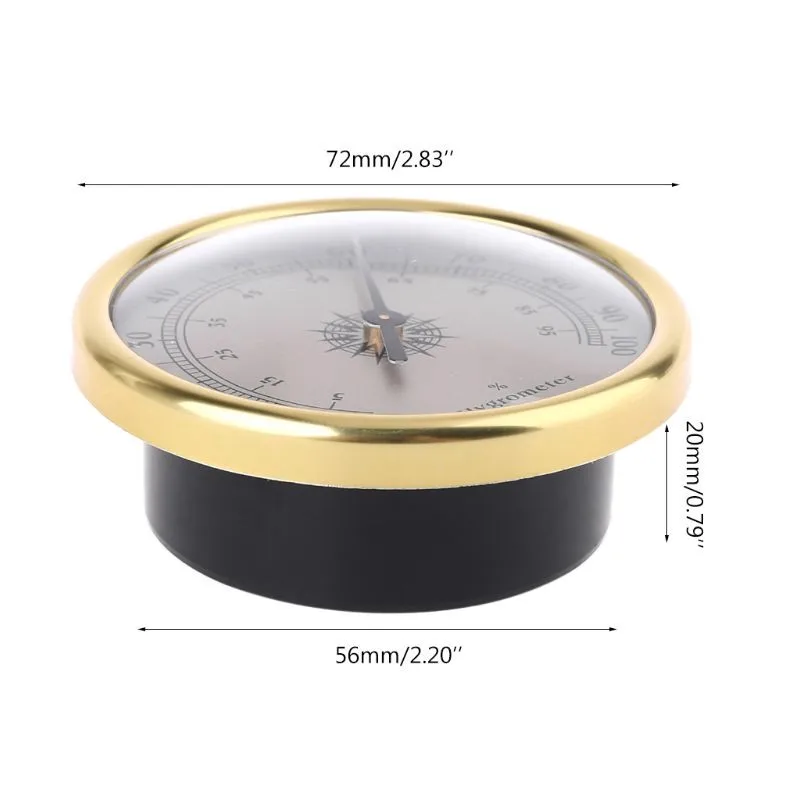 7 2cm Round Indoor Outdoor Hygrometer Featuring Aluminum Alloy Outer Ring and Metal Pointer for Reliable Humidity Measurement