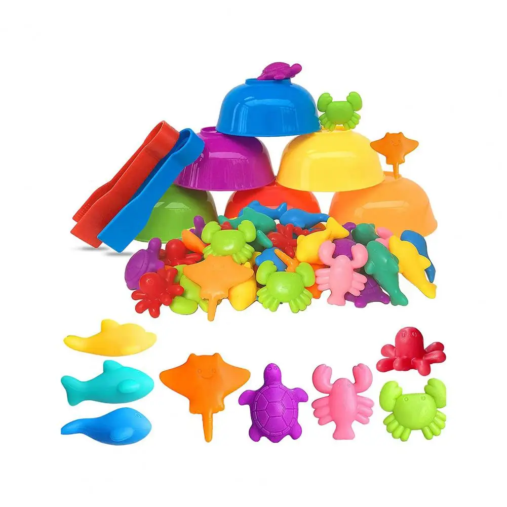 1 Eimer/56pcs Babys pielzeug Dinosaurier Sortier spiel mehrfarbige Erleuchtung abs Kinder Farb klassifizierung Spielzeug