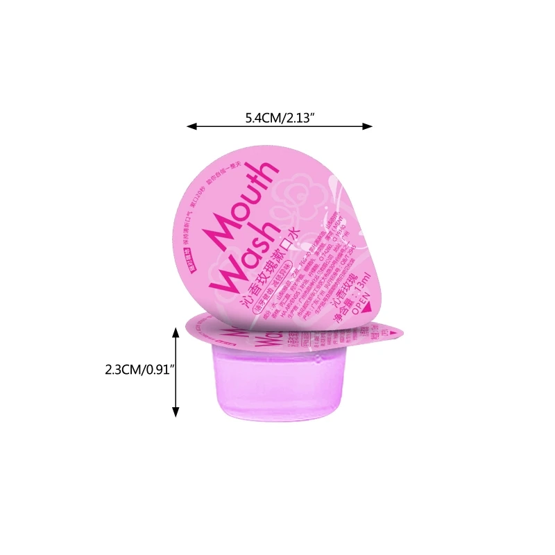 5Pcs Portable Disposable Mint Rose Flavor Clean Mouth Jelly Cup Mouthwash Water for Travel