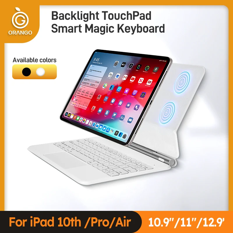 

ORANGO Magic Keyboard for iPad Pro 11 Case Air 4 Air 5 for iPad Pro 12.9 6th 5th 4th 3rd Gen Floating Stand Smart Wireless Cover