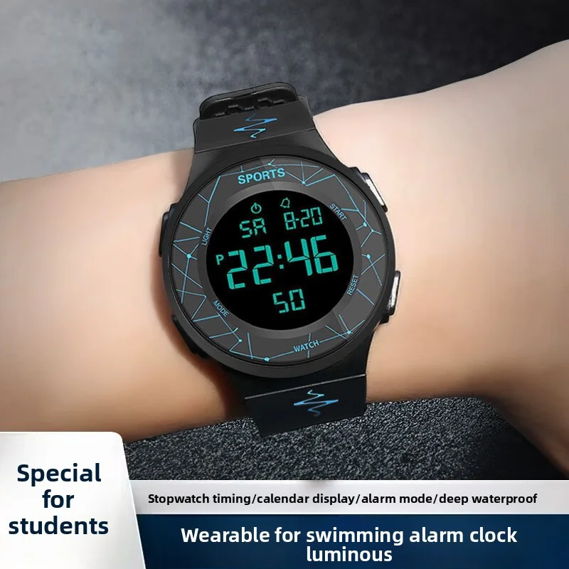 

Светящиеся в темноте электронные часы для подростков и младших школьников. Модные и простые многофункциональные унисекс.