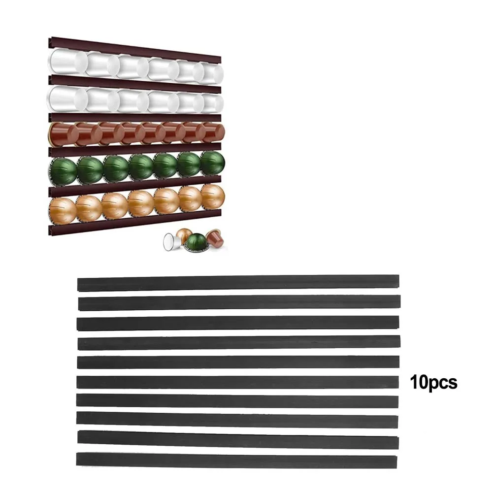 Brand New Coffee Pod Holder Coffee Pod Storage 10pcs/set Black Coffee Capsule Holder Counter Mounted Saving Space