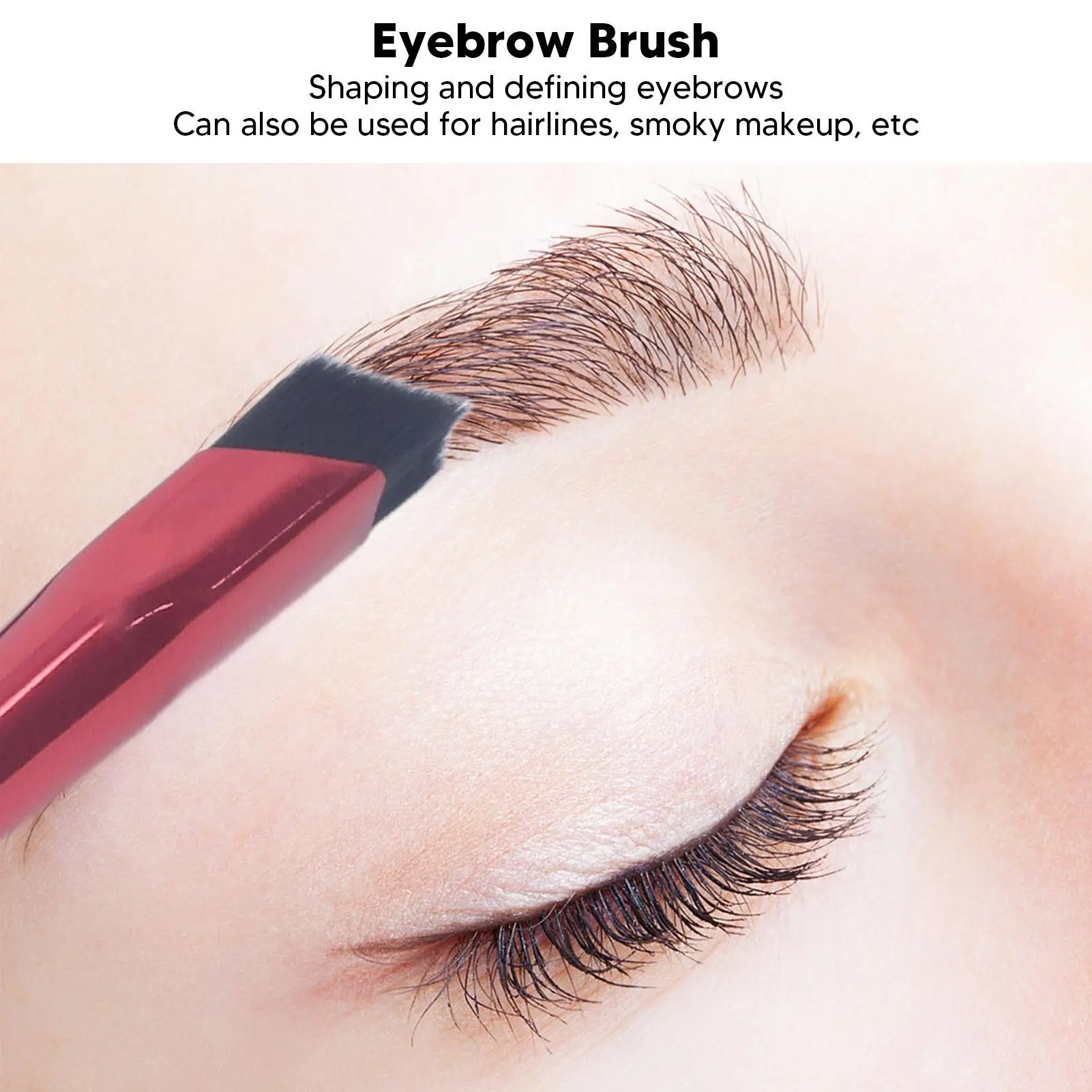 Portable Bent Brow Brush for makeup Artists - Fine Nylon Hair, Safe Design for home Use