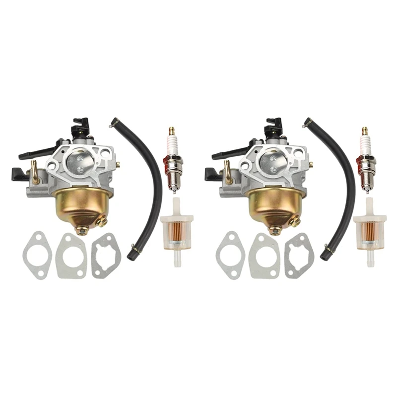 2X Carburetor For Honda GX390 GX340 13HP 4-Stroke Engine Lawn Mower Trailer Tiller Replacement 16100-ZF6-V01