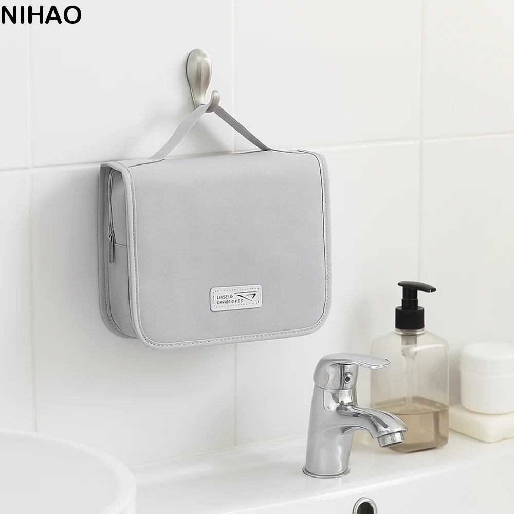

Large Capacity Hanging Cosmetic Bag with Hook Multifunctional Hook Wash Bag Skincare Storage Waterproof Travel Toiletry Bag