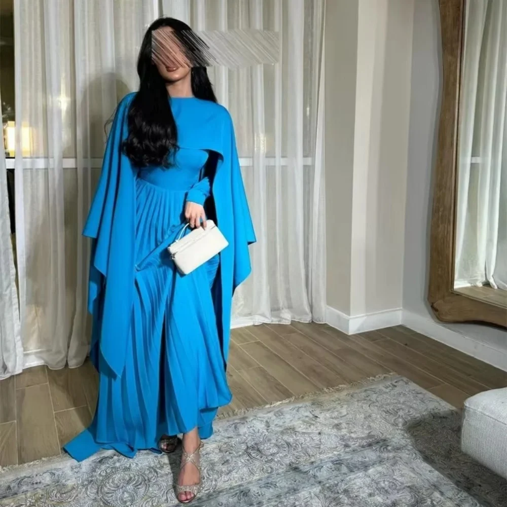 

Ruched Women Prom Dress Customized Long Sleeve Party Gown Charming Floor Length Party Dress Women Evening Gown فساتين سهرة