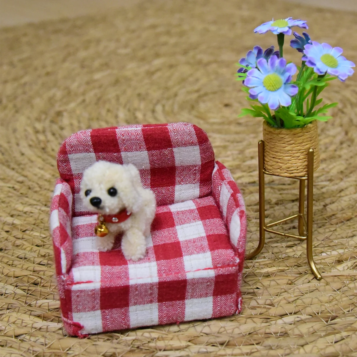 1:12 놀이 집 장난감 미니어처 시뮬레이션 가구 접이식 패브릭 소파