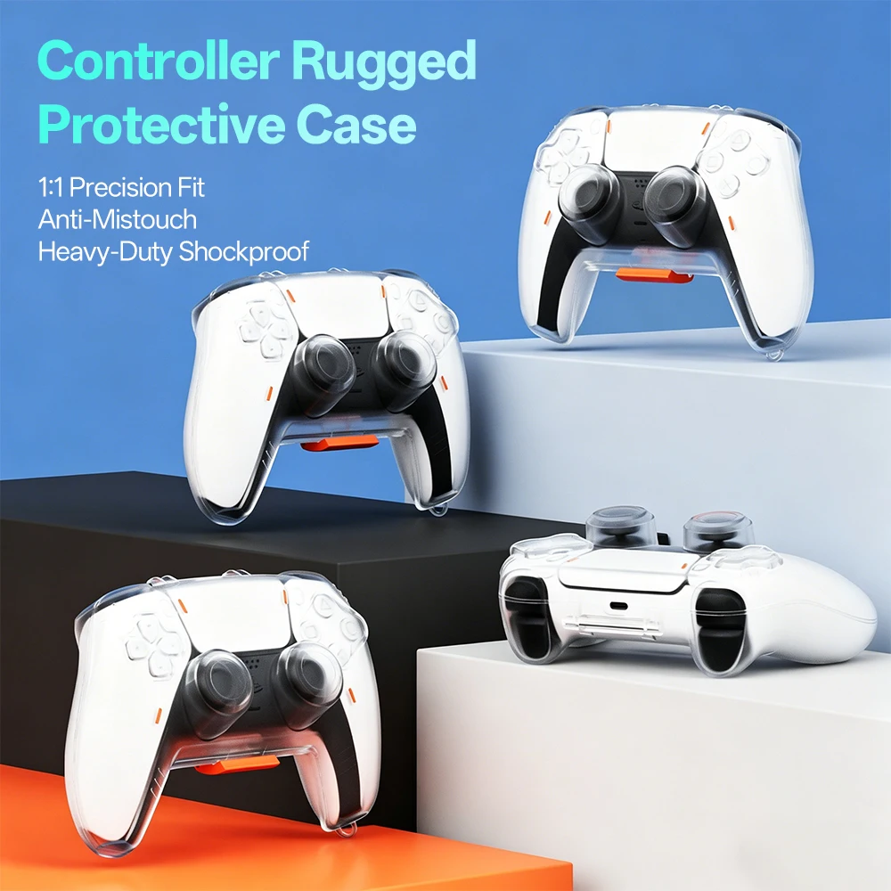 Funda Protectora Transparente Ultra Delgada para el Control DualSense de PS5, Carcasa Transparente para el Control de Playstation5 de Sony