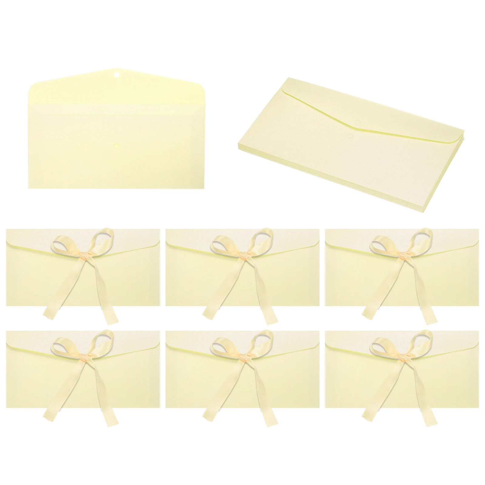 

20Pcs 22x11.5cm Mini Envelopes Pearl Coated Paper Envelopes Greeting Card Envelope with Ribbon Bow Tiny Item Storage Card Holder