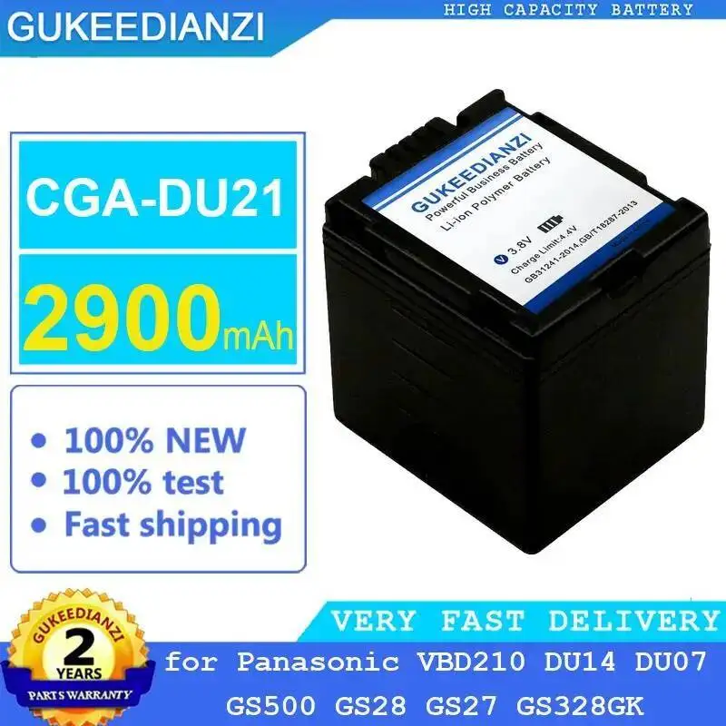 

Для Panasonic VBD210 DU14 DU07 GS500 GS28 GS27 GS328GK 2900 мАч Cga-DU21 аккумулятор для камеры надежный источник питания