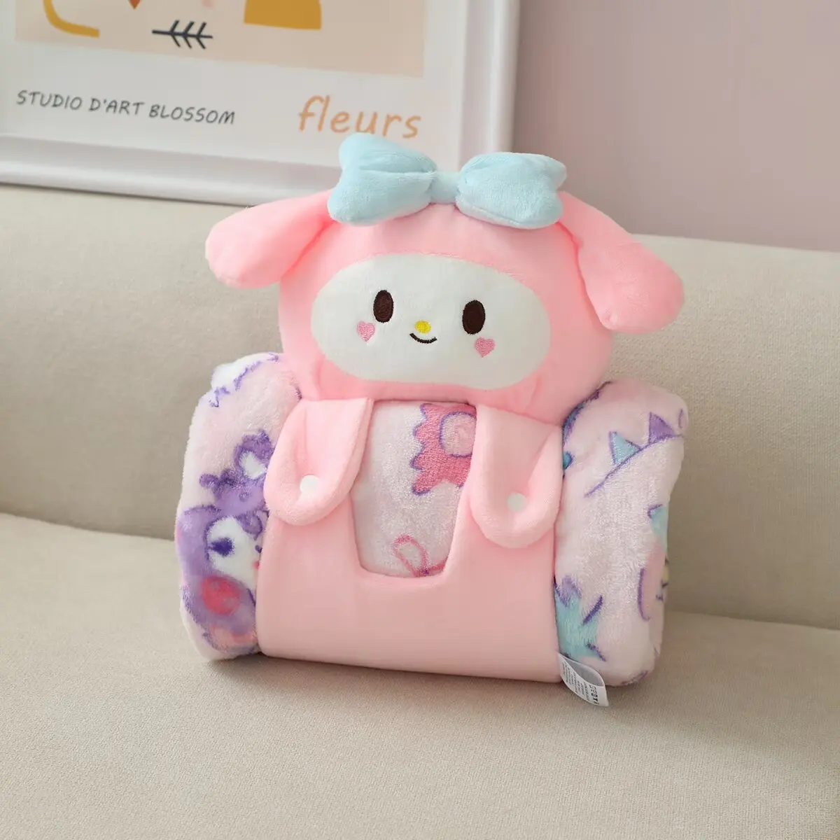 Sanurgente-Couverture portable Kuromi My Melody Hello Kitty, couverture de sieste, couverture de voyage Cinnamoroll, couverture de voiture Kirby Hangdon Mongolia, cadeau