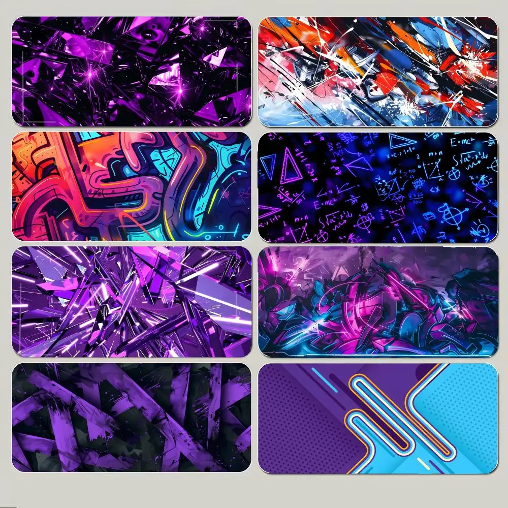Abstract Neon Bright Cool Art Mouse Pad Large Gaming Mousepad with Thick Stitched Edge Non-Slip Desk Mat