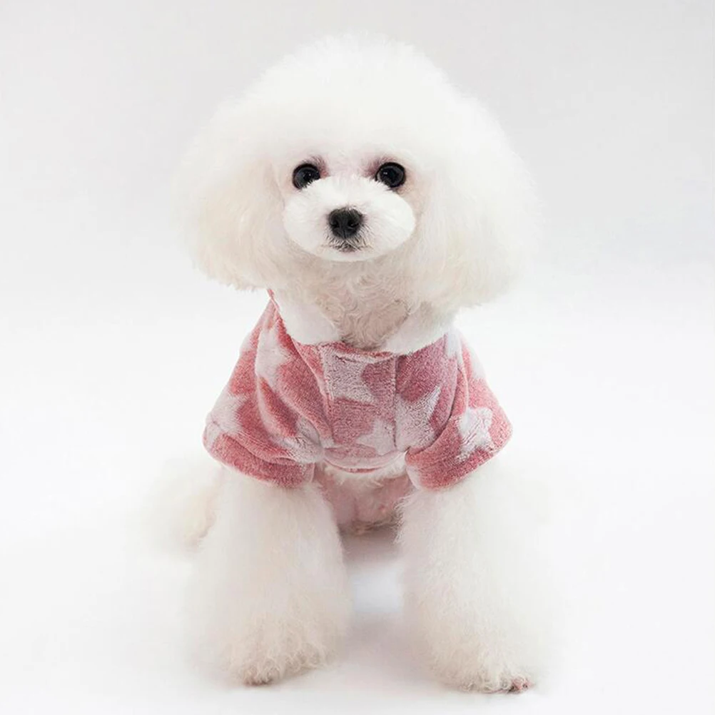 

Star Pattern Fleece Dog Clothes Autumn Winter Hoodies Pet Coat for Small Dogs Chihuahua Warm Lightweight Windproof for Dogs