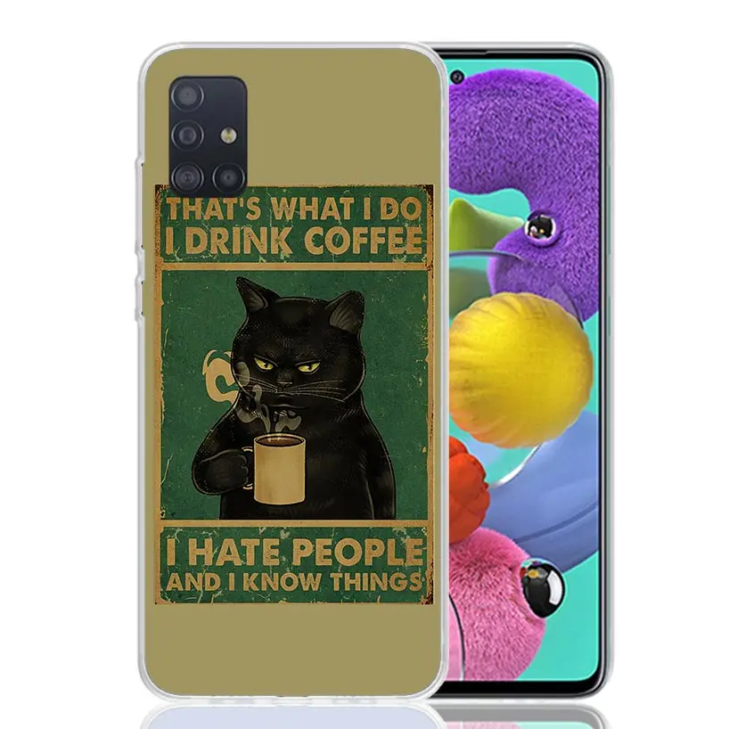 Funny Cat Poster Daily Life Phone Case For Samsung Galaxy A51 A41 A31 A21S A11 A01 A71 A50 A40 A30S A20E A10S A70 A6 A7 A8 A9 Co