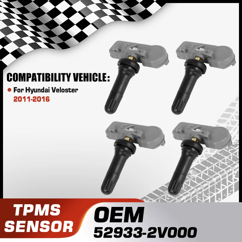 

1/4PCS Car TPMS Tire Pressure Monitor Sensor System For Hyundai Veloster 2011 2012 2013 2014 2015 2016 52933-2V000 Accessories
