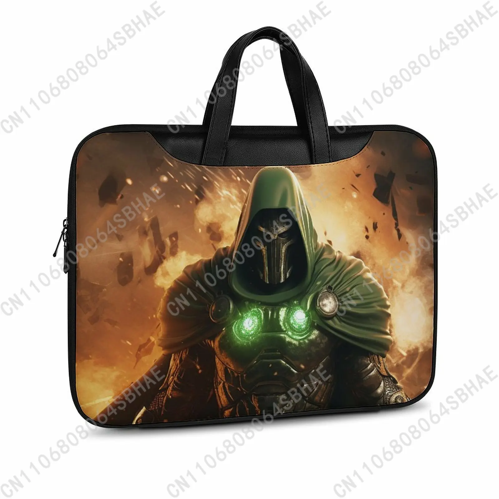 

Marvel Doctor Doom Custom Leather Briefcase Men Woman Laptop Bag Business Retro Genuine Leather Computer Cosplay