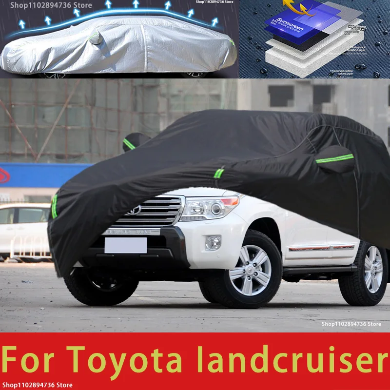 

For Toyota Landcruiser Fit Outdoor Protection Car Covers Snow Cover Sunshade Waterproof Dustproof Exterior black car cover