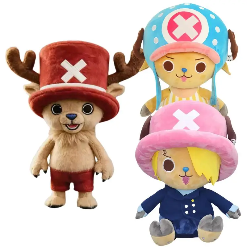 

New Anime One Piece Chopper Plush Doll Cute Ship Doctor Deer with Pink Hat Anime Peripherals Toy Birthday Christmas Gift