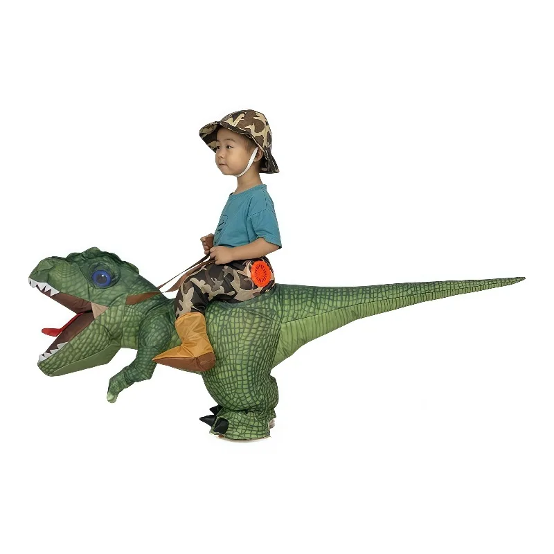 زي ديناصور قابل للنفخ لركوب الخيل تيرانوصور ريكس، فستان ممتع لحفلات الهالوين للبالغين، ألوان وأحجام متعددة #3