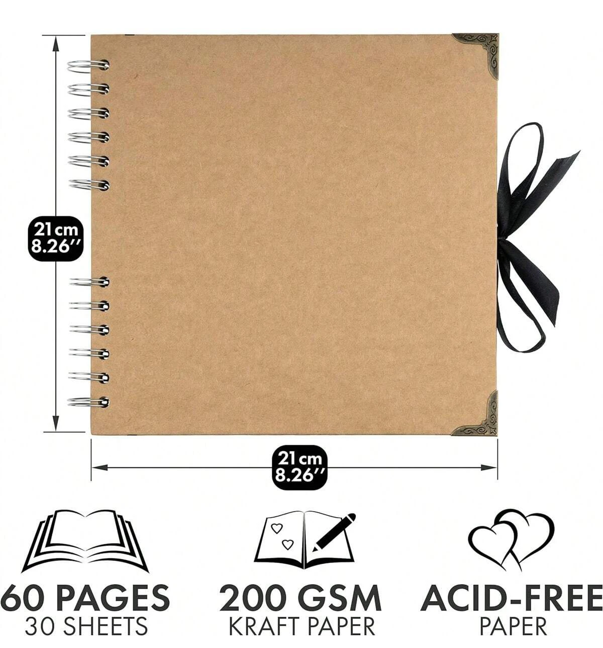 DIY Clipbook Album 60 Pages Kraft Paper Album Clipbook Memory Book - Perfect for Your Clipbook Art and Craft Projects decoration