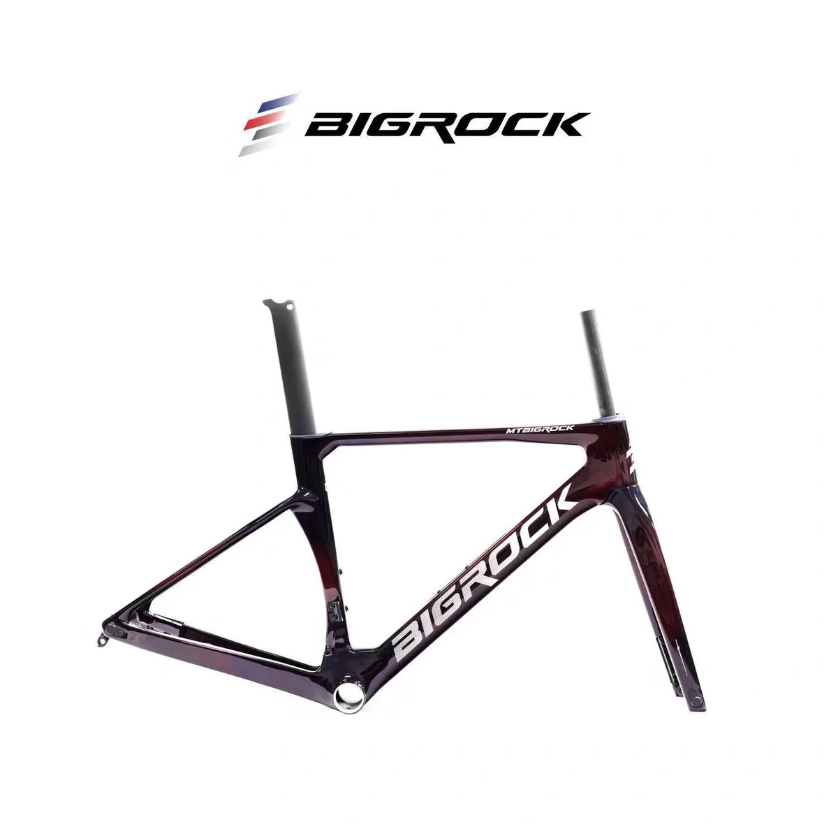 Bigrock carbon frame Aero Carbon Road Bike Frame Disc Brake Full Hidden Cable 28C Race Bicycle Carbon Frameset Stem BB T47 Frame