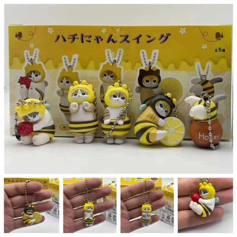 

New Mofusand Cat Fortune Sandy Shark Cat Bee Shaped Cross Dressing Desktop Blind Box Model Ornament Toy Key Chain Birthday Gifts