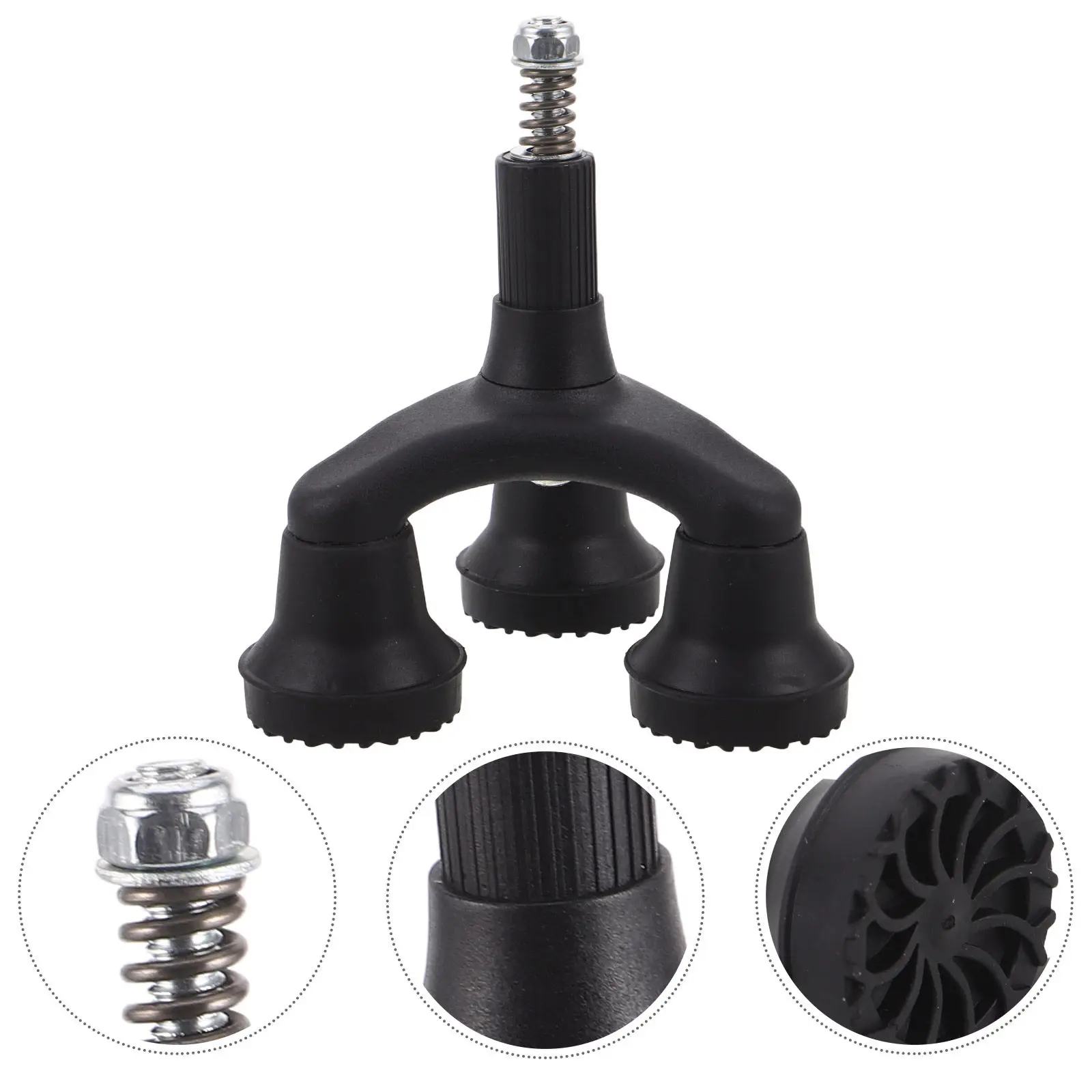 

Stable Three Point Cane Tip - Heavy Duty Non-Slip Replacement Foot Pad for Walking Canes - Shock-Absorbing Plastic Tripod Base