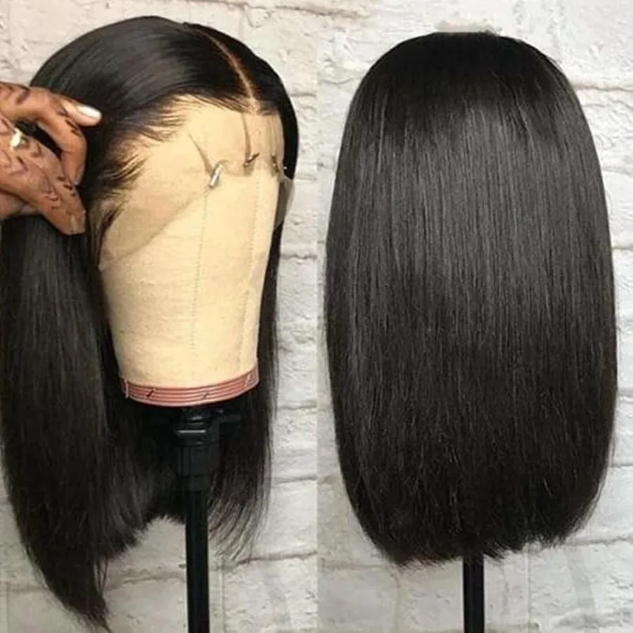 10 16 inch Straight Bob Wigs Human Hair 13x4 Lace Front Wig 4x4 Closure Lace Frontal Wig Pre Plucked 200 Density Glueless Wigs