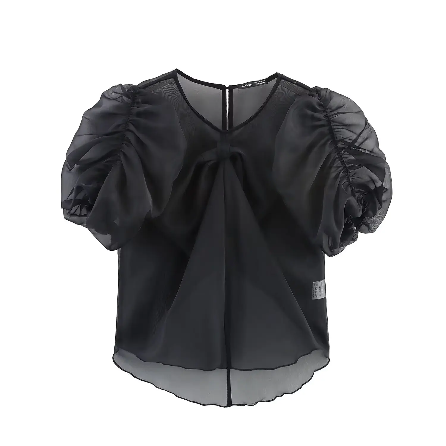 

Korejepo New Women Clothing European American Style Fashion Niche Design Butterfly Knot Decoration Bubble Sleeve Top