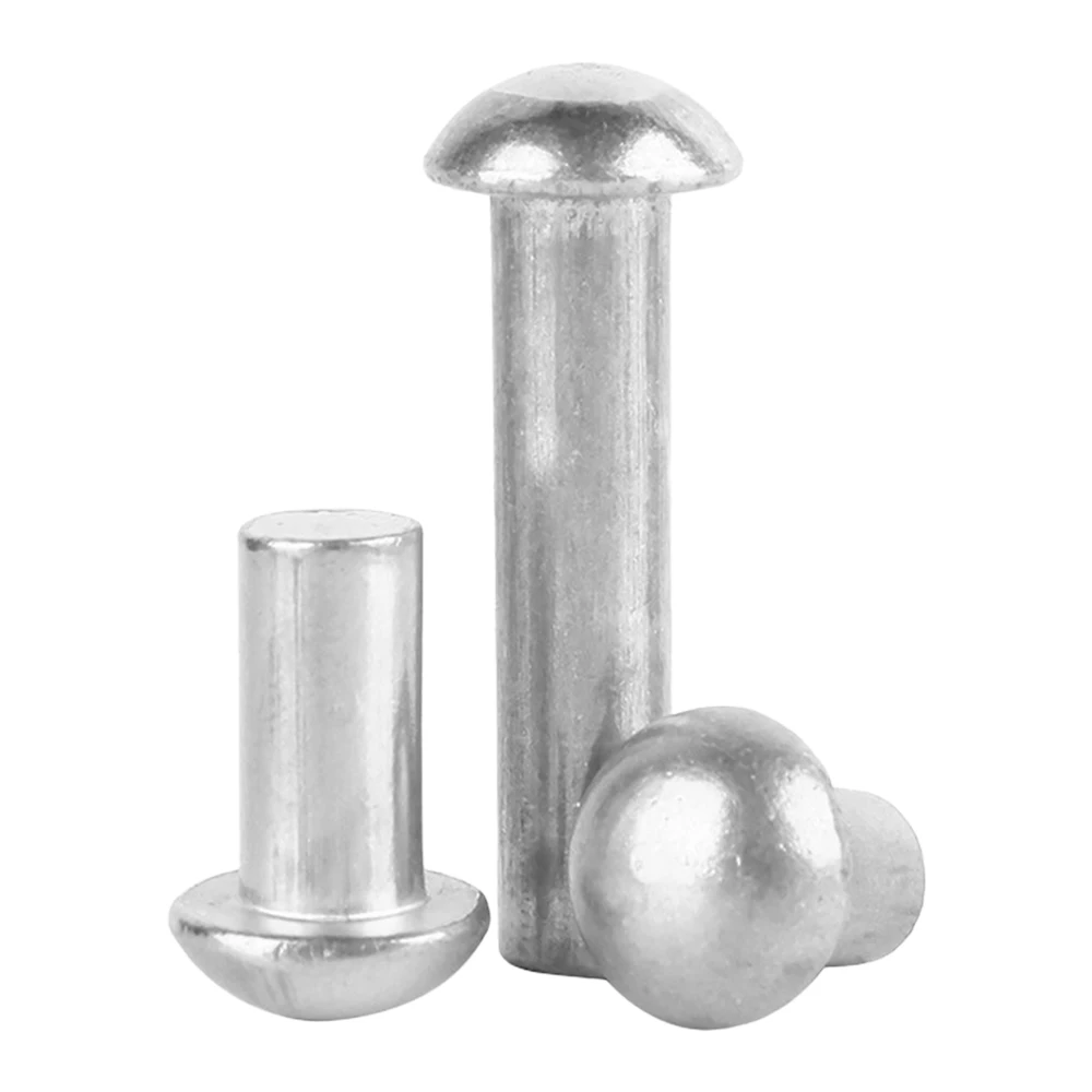 10/20/50/100pcs Round Head Solid Rivets Aluminium Steel M2 M2.5 M3 M4 M5 M6 M8 Solid Round Head Rivet Self-plugging Rivet GB867