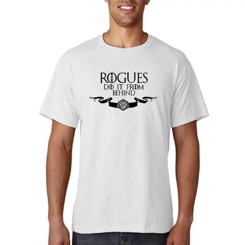 Title: Short Sleeve Tshirt Fashion Rogues Do It From Behind T-shirt. Rpg Tabletop Board Game.