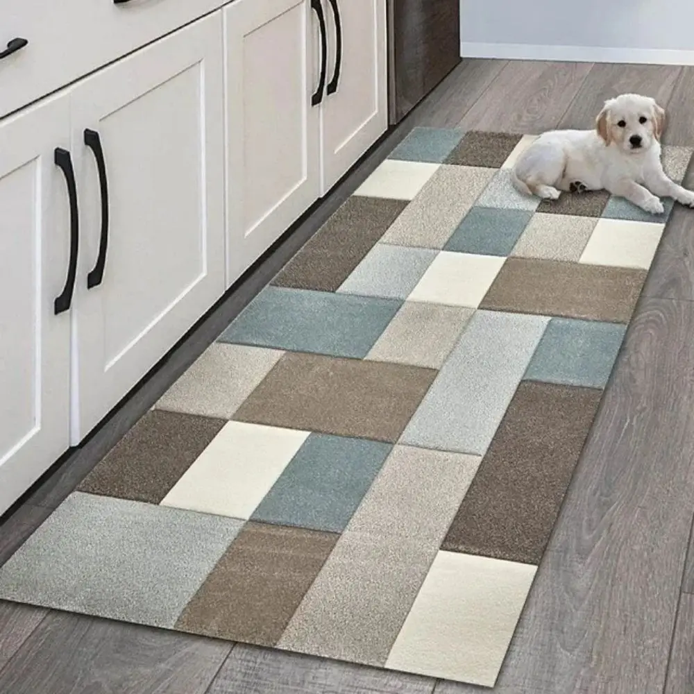 VIKAMA Modern Geometric Kitchen Carpet Entrance Corridor Laundry Room Long Floor Mat Bedroom Bedside Rug Home Decoration