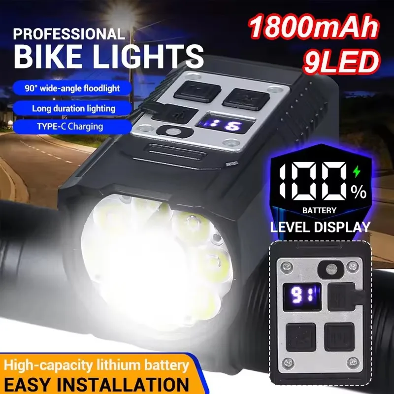 

Cycling Light Super Bright Bicycle Front Light Rechargeable Bike Headlight Waterproof Mountain Road Bike Flashlight Bicycle Lamp