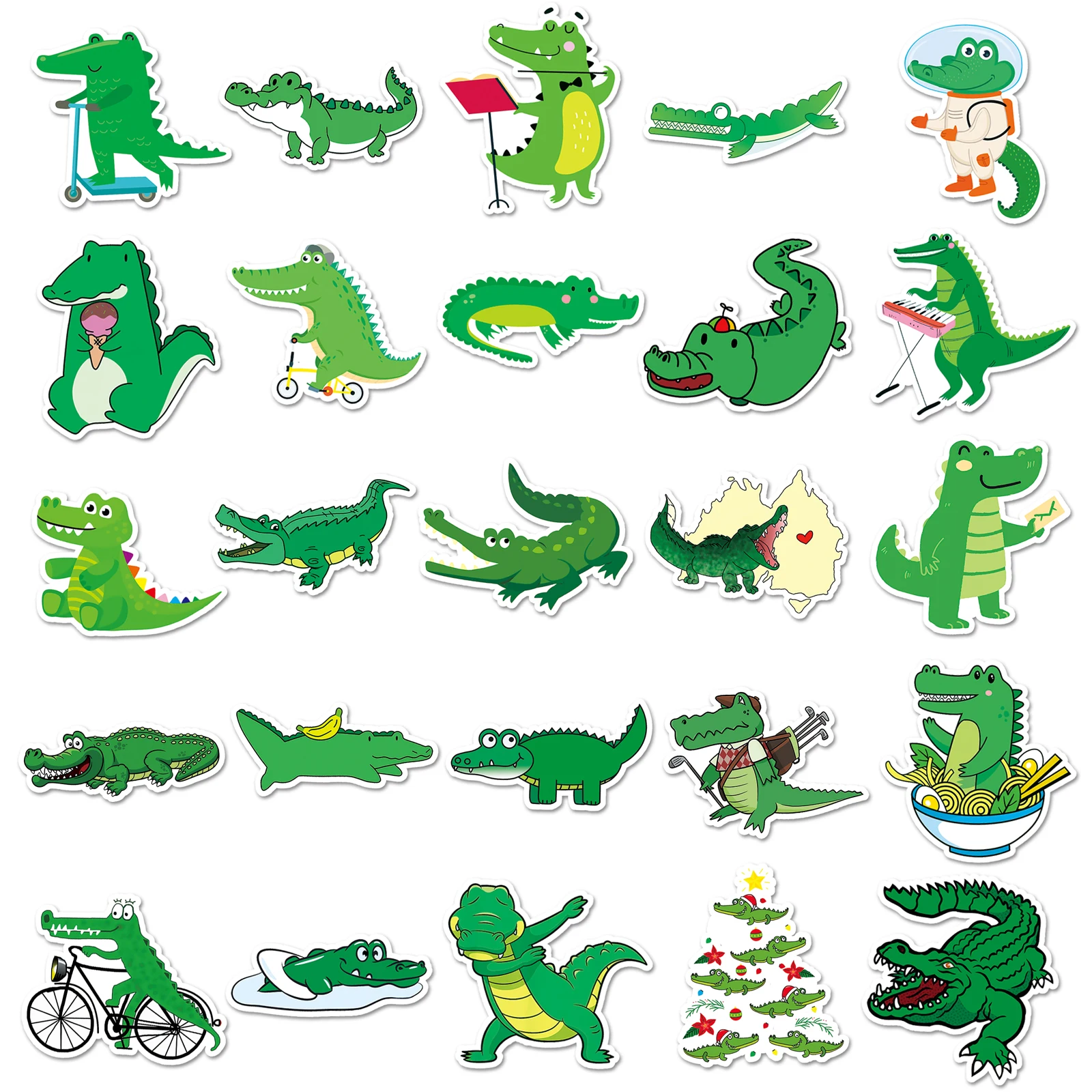 50pc Cartoon crocodile series Cartoon Cute Graffiti Stickers Suitcase Laptop Guitar Skateboard Personalized Decoration Stickers