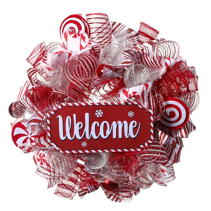 Christmas Pink Wreath Christmas Welcome Sign Garlands Attractive Style Xmas Wreaths Red Ribbon Front Door Trees Best Decorations