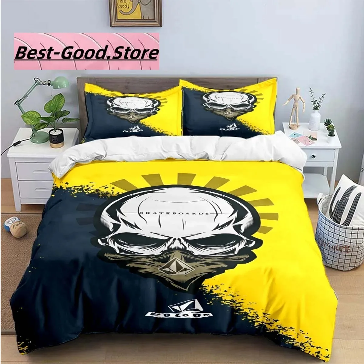 3D Print Fashion Exquisite V-VOLCOM Bedding Set Boys Girls Twin Queen King Size Duvet Cover Pillowcase Bed boys Adult Bedroom