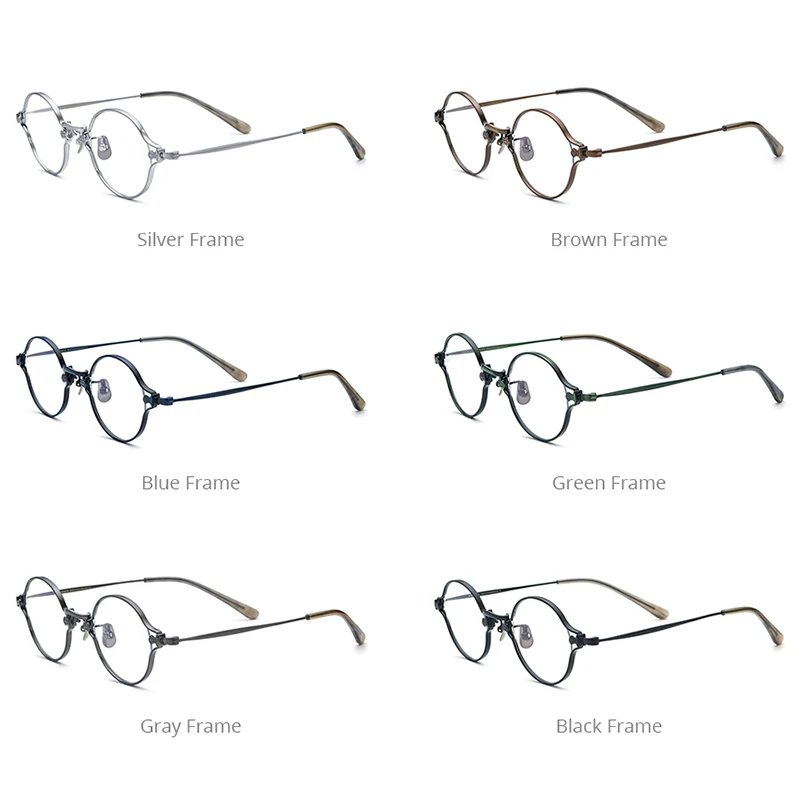 FONEX Pure Titanium Glasses Frame Men 2024 New Retro Grace Round Eyeglasses Fashion Women Eyewear KMN-188