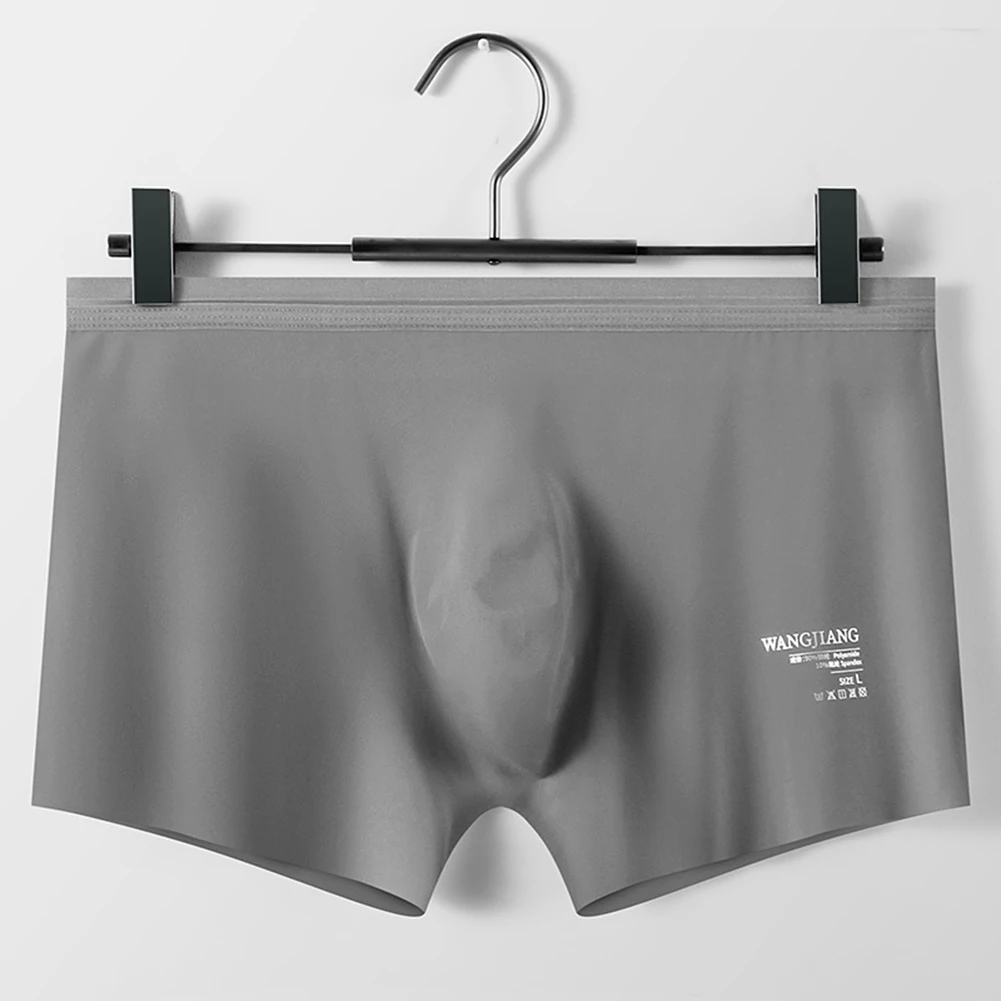 Men Ice Silk Briefs Thin Underwear Smooth Seamless Underpants Breathable Panties Peni Big Pouch Stretchshorts