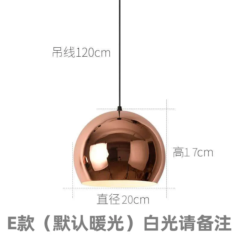 Nordic Modern Simple Style Rose Gold Iron Lamp Shade Minimal LED Ceiling Pendant Light Crystal Chandelier for Restaurant Bedroom