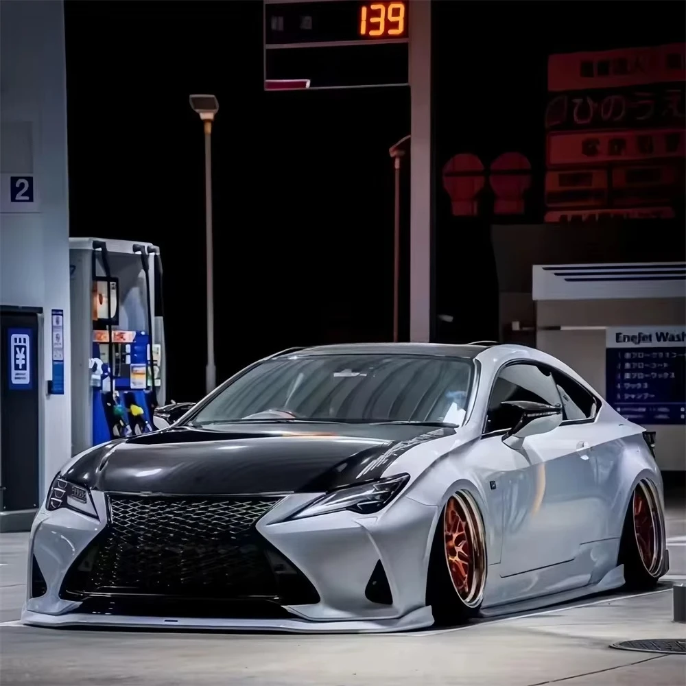 2019 for RC300 RC350 Upgrade ART Style Diffuse Front Diffuser Side Skirts Rearr Trunk Spoiler Body Kit Carbon Fiber Bumper 5