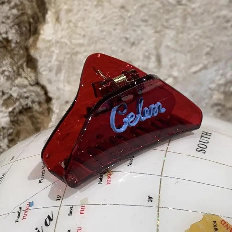 

1pc Ice Cola~Heart Back of Head Grip Clip Simple Hair Grip High End Charm Shark Clip Korean Headwear