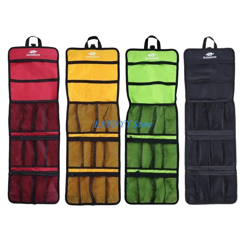 G6DE Foldable Rock Climbing Storage Bag Durable Carabiner Hook Partitions Holder Hiking Gear Equipment