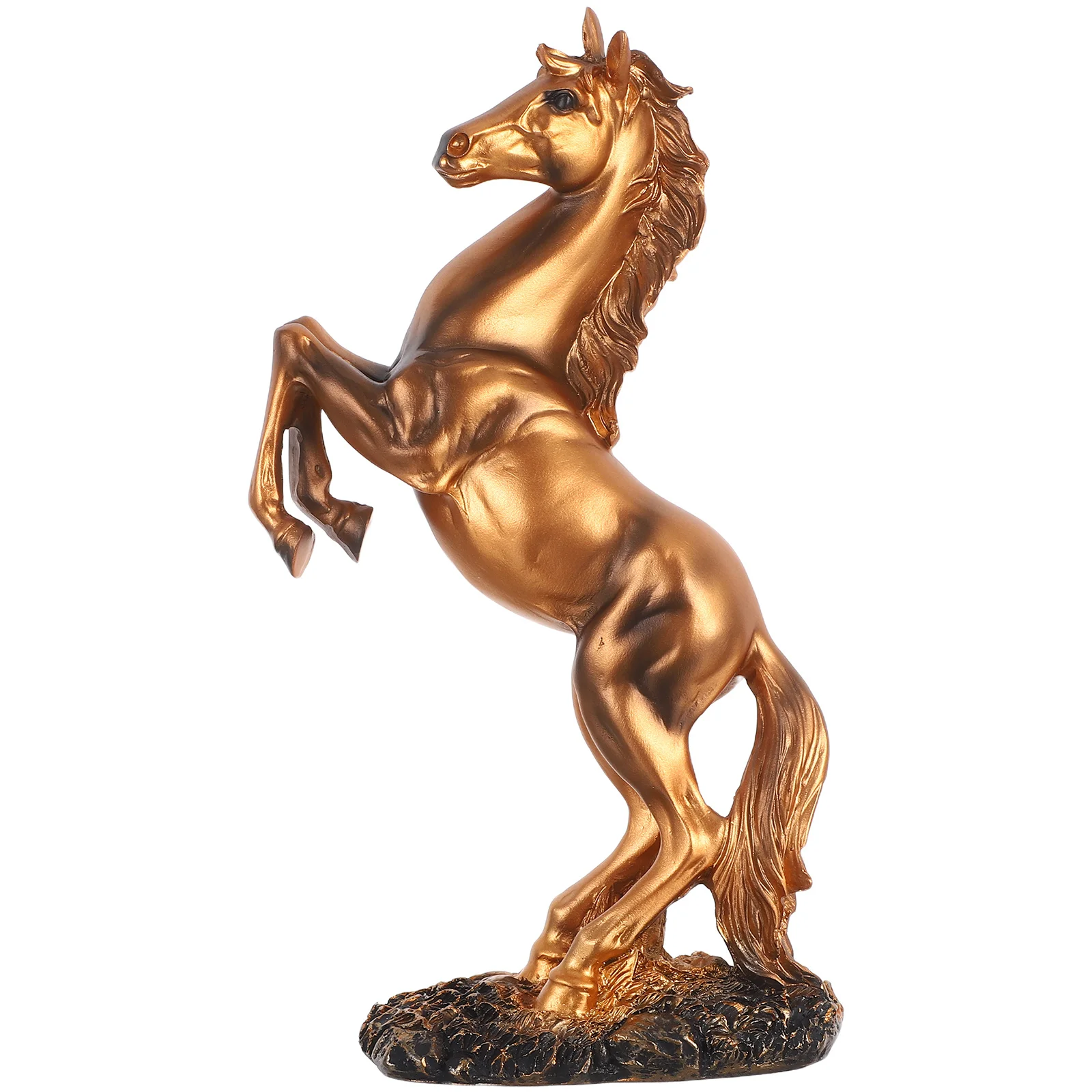 

Resin Standing Horse Statue Artistic Home Decor Piece Modern Chinese Design for Desktop Tabletop Decoration Wealth and Fortune
