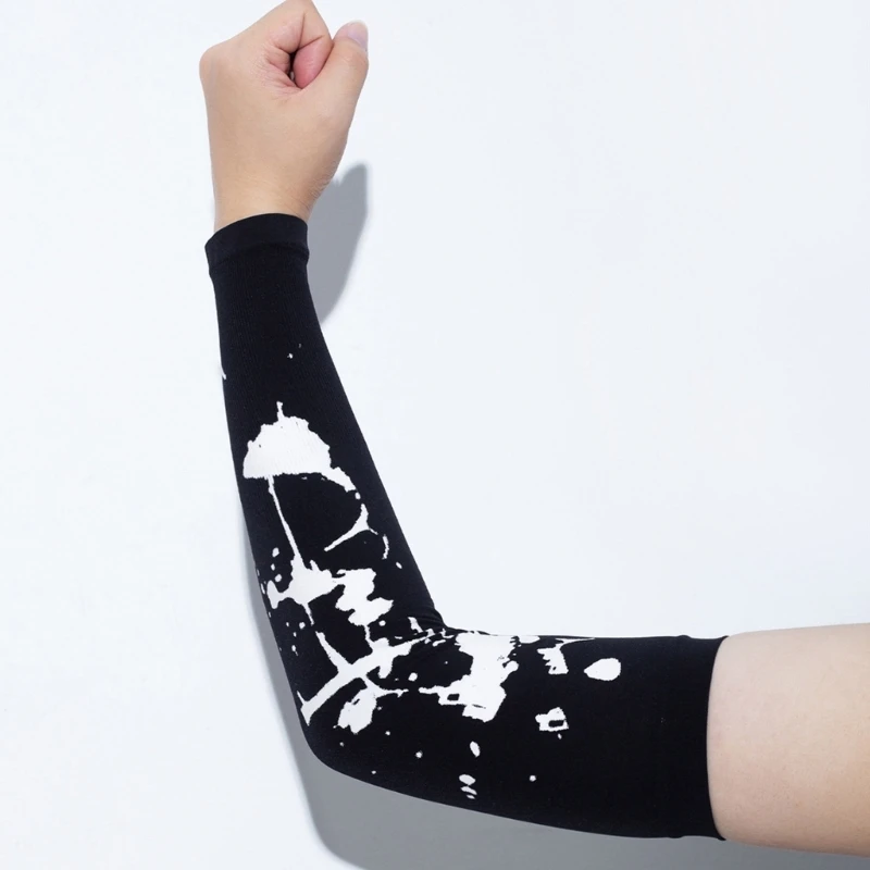ถุงมือถุงมือปั่นจักรยานฮาโลวีนแบบไม่มีนิ้วพร้อมลายเลือดแขนยาวสีจับคู่ถุงมือผู้หญิงผู้ชายกลางแจ้งขี่จักรยานเดินป่าปลอกแขน