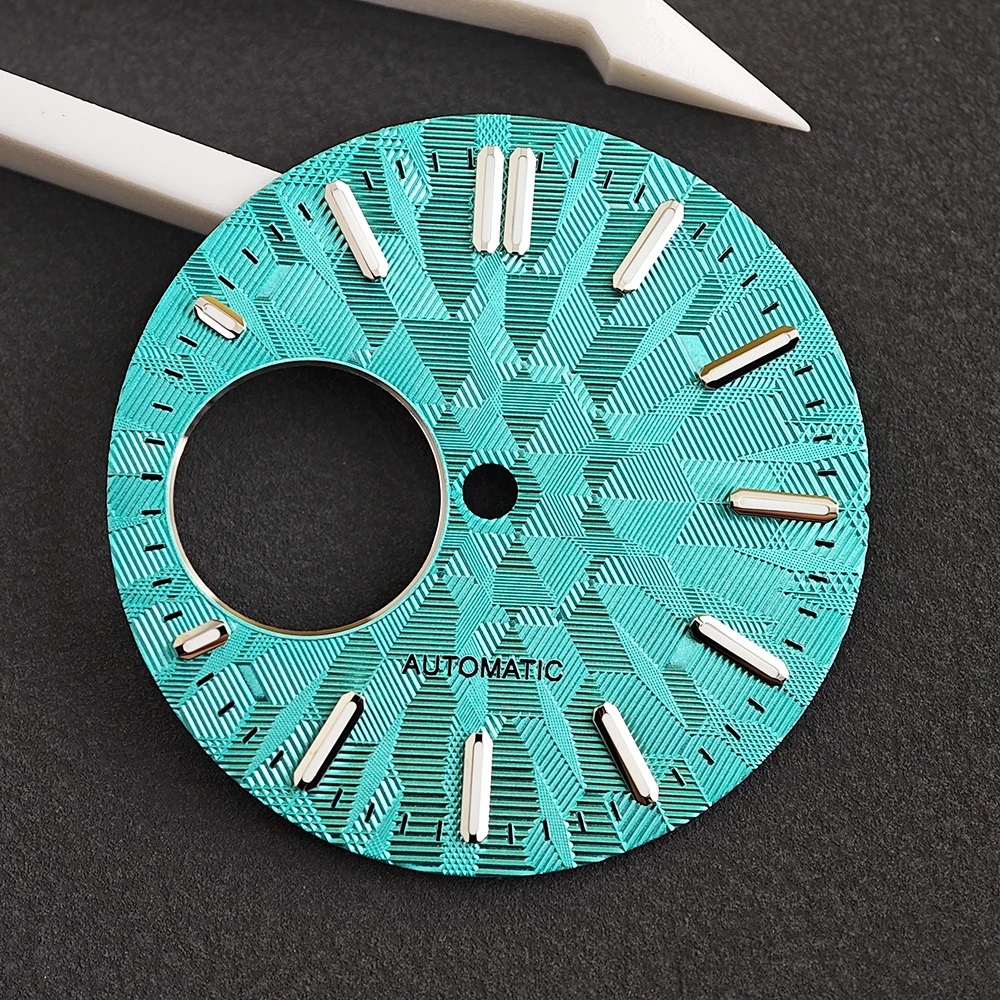 28.5mm Dial NH38 Watch Dial Hollow Out Dial Custom Logo Green Luminous Dial Suitable Dial for NH38 Movement Watch Accessories