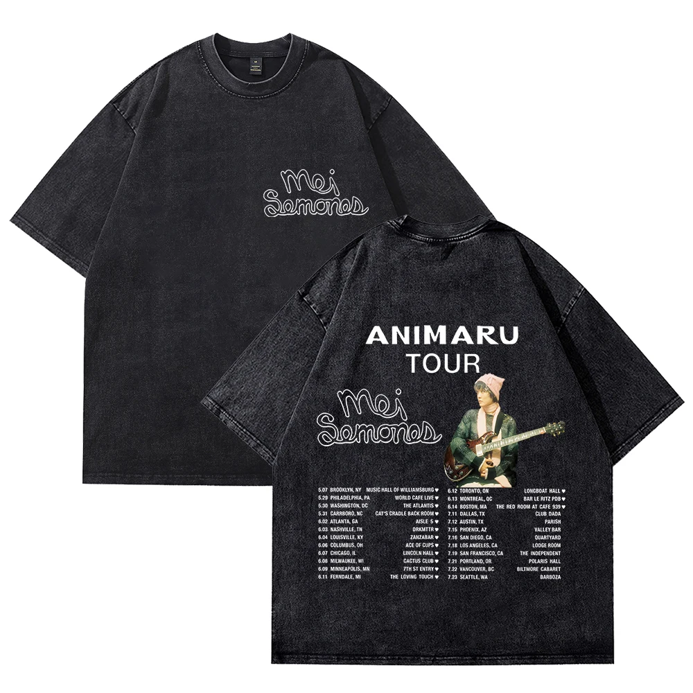 

Mei Semones Animaru Tour T-shirts Merch Unisex Vintage Cotton Wash Tees Short Sleeve O-neck Tops