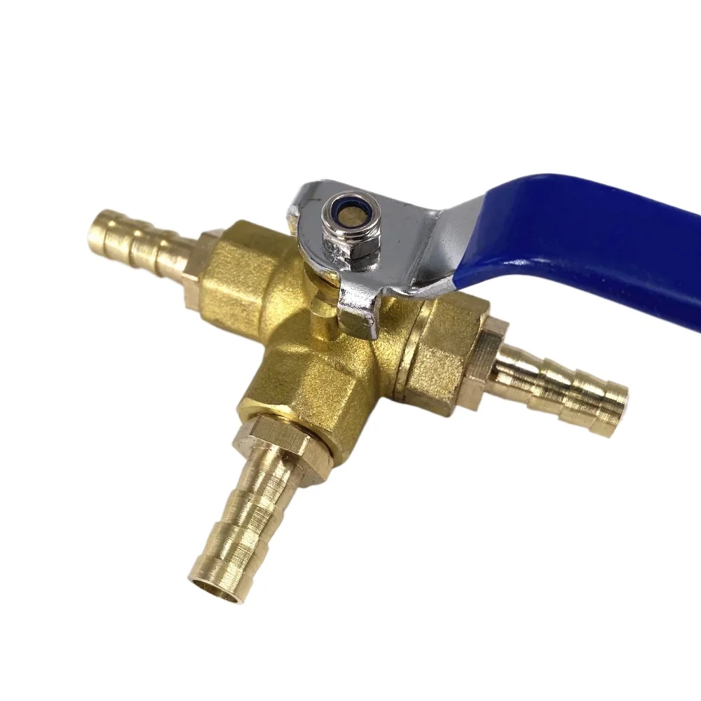 4/6/8/10/12/14/16mm Hose Barb OD Brass L-Port 3 Way Ball Valve Connector Adapter For Water Oil Air Gas