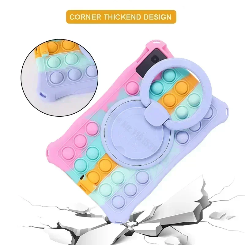 Para Xiaomi Redmi Pad 10,6 "2022 funda suave de silicona con burbujas para niños funda con soporte Xiaomi Redmi Pad SE 11 2023 funda para tableta correa de hombro