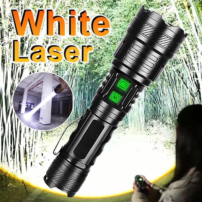 Super Long Shot High Power LED Flashlight Powerful Rechargeable Led Lantern Strong Light Edc Hand Torch USB Recharge For Camping