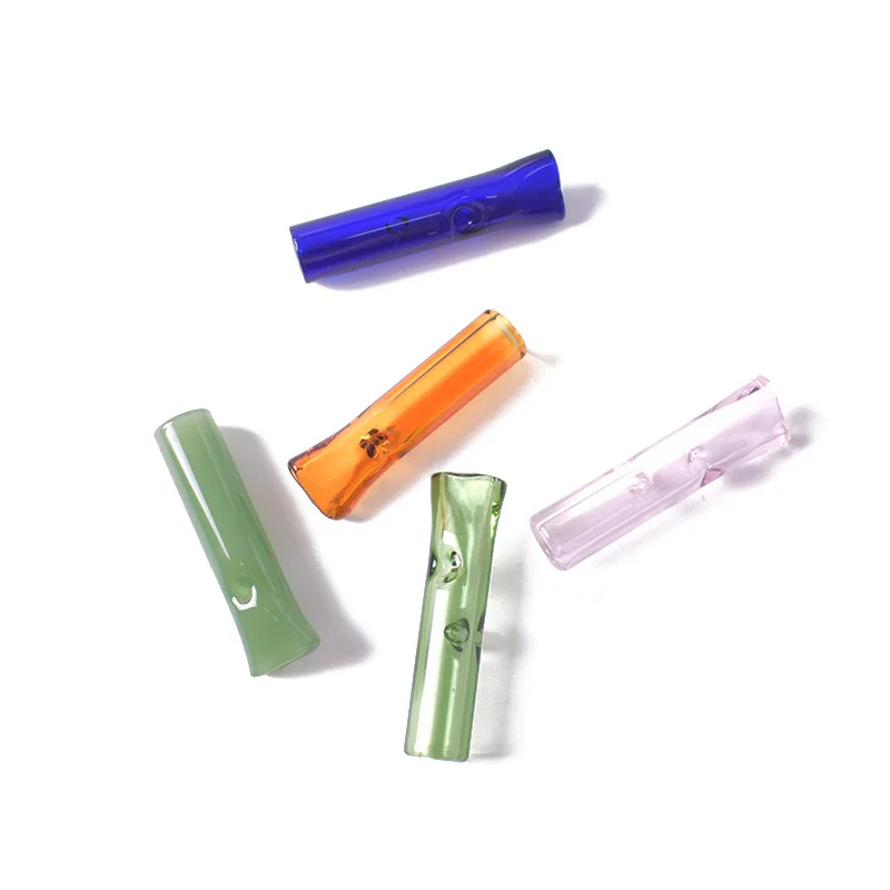 3PCS Reusable Glass Tobacco Pipe Rolling Paper Cigarette Filter Smoke Smoking Tool Mouthtip For Father Butane Lighte Herbal Gift